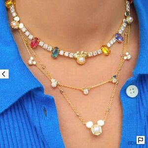 Disney Kendra Scott gold and multi stone tennis necklace